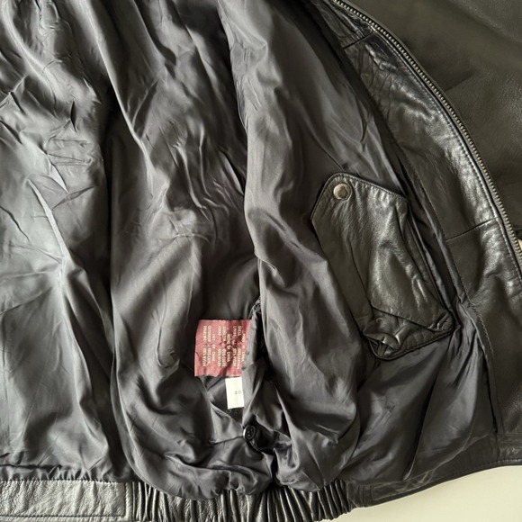 American‎ Classics Colebrook Men's XL Black Leather Bomber Style Jacket - Picture 7 of 10
